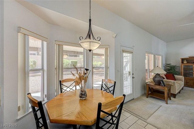 1734 Marshall Dr, Henderson, NV 89014 - dining space featuring light carpet and light tile patterned flooring