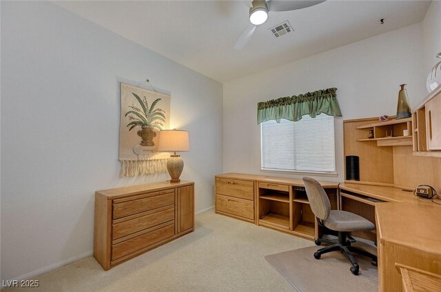 1734 Marshall Dr, Henderson, NV 89014 - office with a ceiling fan and light colored carpet