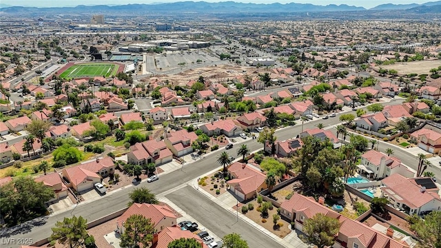 1734 Marshall Dr, Henderson, NV 89014 - aerial perspective of suburban area featuring a mountain backdrop