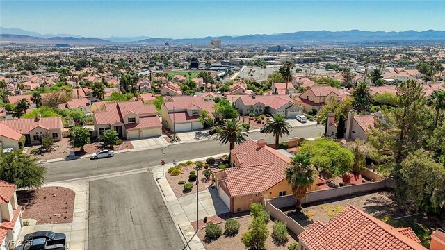 1734 Marshall Dr, Henderson, NV 89014 - aerial perspective of suburban area featuring a mountainous background