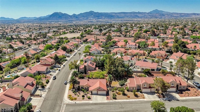 1734 Marshall Dr, Henderson, NV 89014 - aerial view of residential area featuring a mountain backdrop
