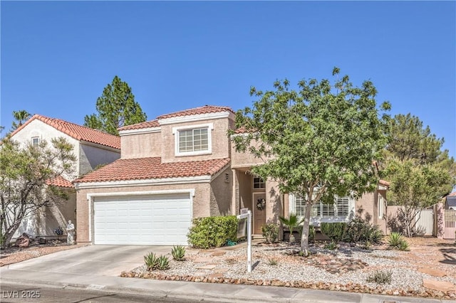 3324 Canyon Lake Dr, Las Vegas, NV 89117 - mediterranean / spanish home with a tile roof, stucco siding, and concrete driveway