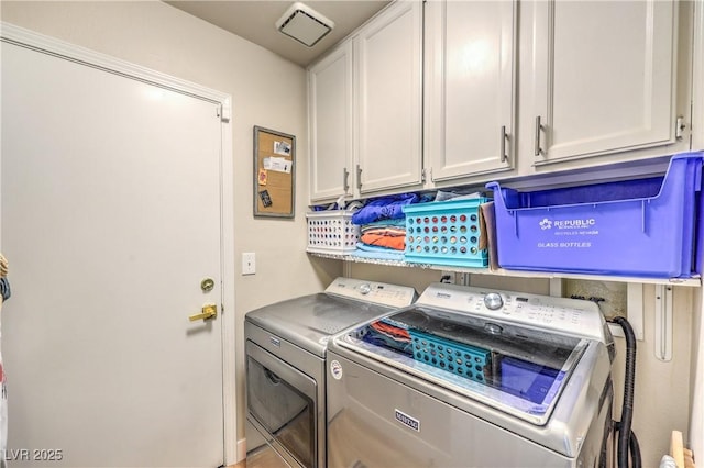 3324 Canyon Lake Dr, Las Vegas, NV 89117 - laundry room featuring separate washer and dryer and cabinet space