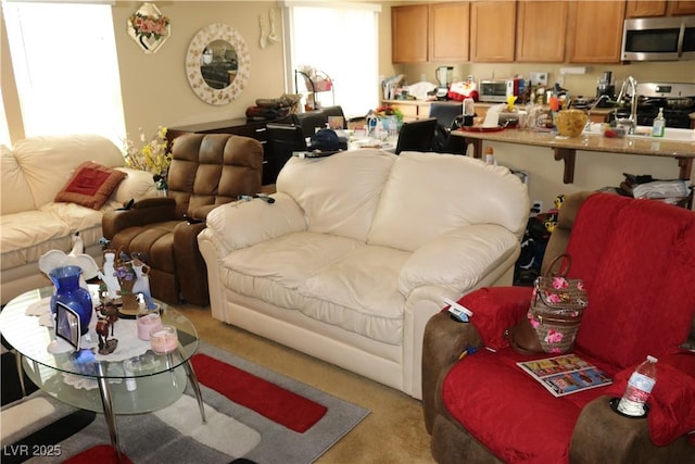 3237 Aiken St, North Las Vegas, NV 89032 - living area with light carpet