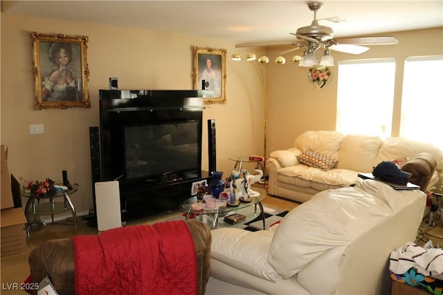 3237 Aiken St, North Las Vegas, NV 89032 - living room featuring ceiling fan