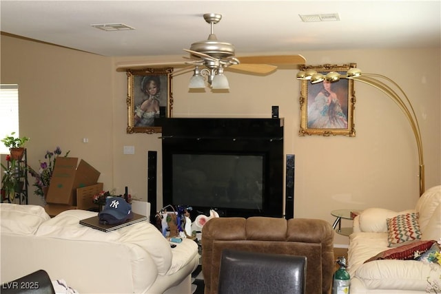 3237 Aiken St, North Las Vegas, NV 89032 - living room featuring a ceiling fan