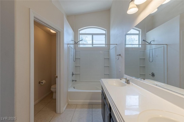4855 Double Down Dr Unit 103, Las Vegas, NV 89122 - bathroom with tub / shower combination, double vanity, and tile patterned floors