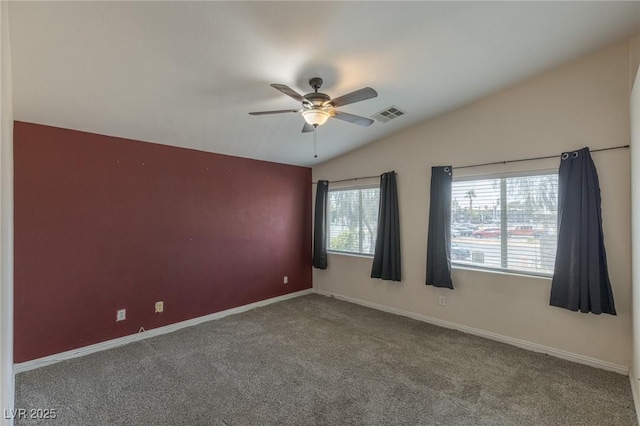 4855 Double Down Dr Unit 103, Las Vegas, NV 89122 - carpeted empty room featuring ceiling fan and vaulted ceiling