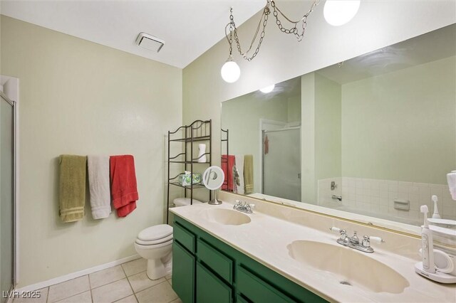 4544 Plaza De Vista St, Las Vegas, NV 89120 - full bathroom with a shower stall, tile patterned floors, double vanity, and a bath
