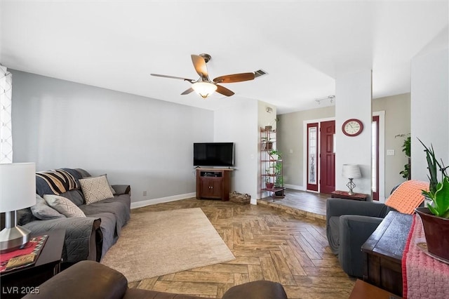 4544 Plaza De Vista St, Las Vegas, NV 89120 - living area with ceiling fan and baseboards