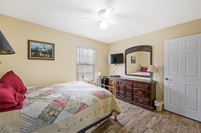 4544 Plaza De Vista St, Las Vegas, NV 89120 - bedroom with wood finished floors and ceiling fan