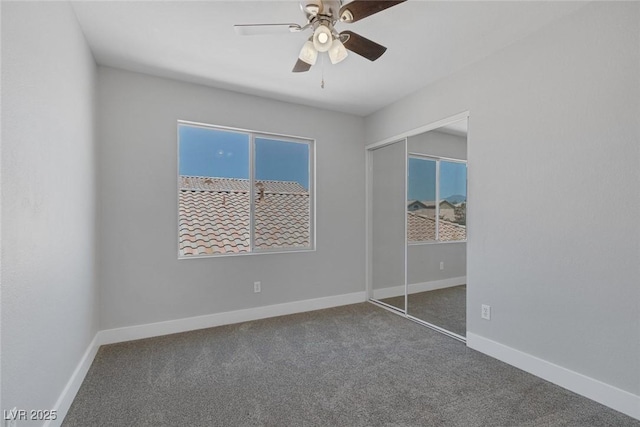 3664 Summer Picnic Ct, Las Vegas, NV 89147 - unfurnished bedroom featuring carpet floors, a closet, and a ceiling fan
