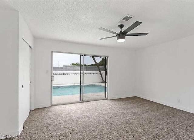 5321 Westleigh Ave, Las Vegas, NV 89146 - spare room featuring carpet floors, ceiling fan, and a textured ceiling