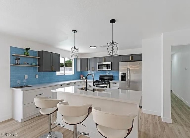 5321 Westleigh Ave, Las Vegas, NV 89146 - kitchen featuring stainless steel appliances, light countertops, and tasteful backsplash