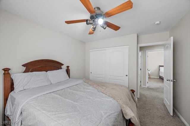 7012 Geese Gathering St, North Las Vegas, NV 89084 - bedroom featuring carpet floors, a closet, and ceiling fan