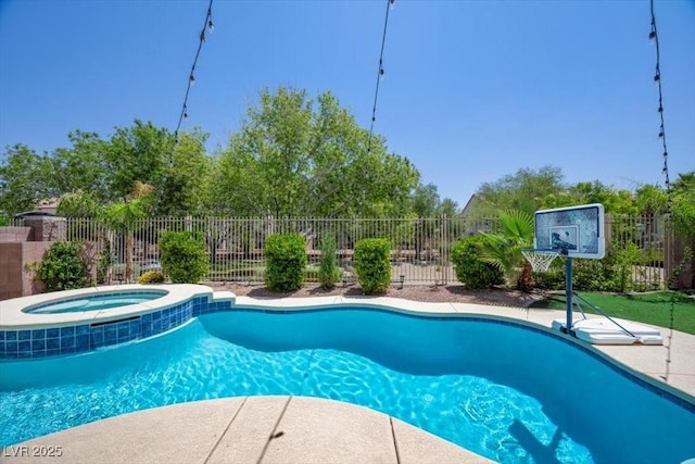 7012 Geese Gathering St, North Las Vegas, NV 89084 - view of pool with a pool with connected hot tub