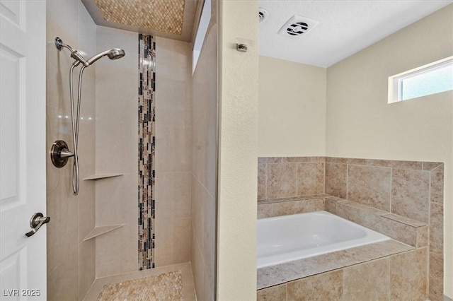1885 Valley Dr, Las Vegas, NV 89108 - full bathroom with a garden tub and a tile shower