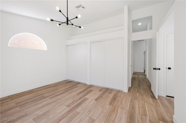 3622 Covewick Dr, North Las Vegas, NV 89032 - unfurnished dining area featuring a chandelier and light wood finished floors