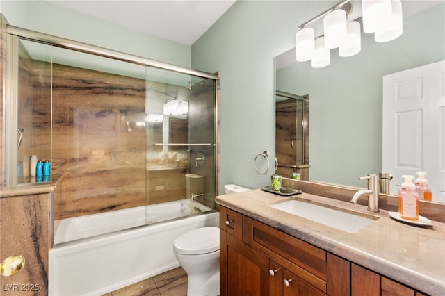 7428 Doe Ave, Las Vegas, NV 89117 - full bath featuring vanity, combined bath / shower with glass door, and tile patterned flooring