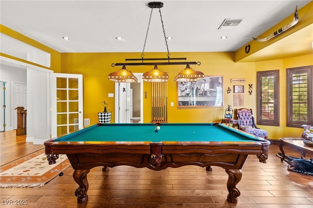 7428 Doe Ave, Las Vegas, NV 89117 - rec room with hardwood / wood-style floors, billiards, and recessed lighting