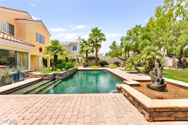 7428 Doe Ave, Las Vegas, NV 89117 - view of pool with a fenced backyard and a patio area