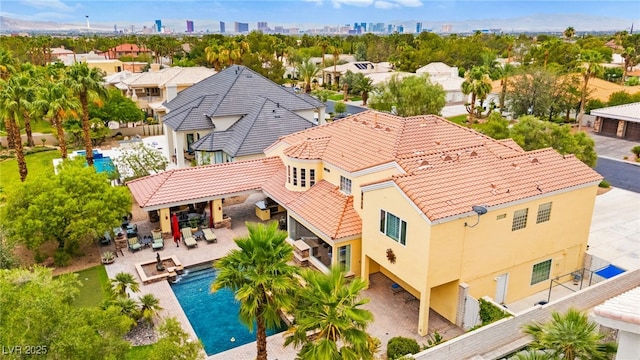 7428 Doe Ave, Las Vegas, NV 89117 - aerial view of residential area featuring a pool