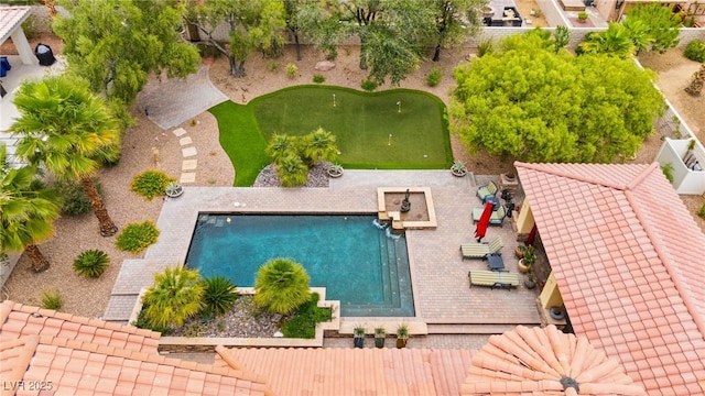 7428 Doe Ave, Las Vegas, NV 89117 - view from above of property featuring a pool area