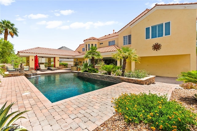 7428 Doe Ave, Las Vegas, NV 89117 - swimming pool featuring a patio and a ceiling fan