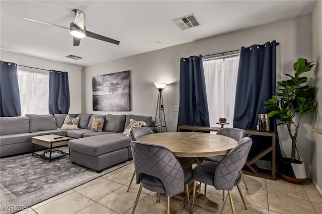 1739 Spanish Sky Ave, Las Vegas, NV 89183 - dining space with a ceiling fan and light tile patterned flooring