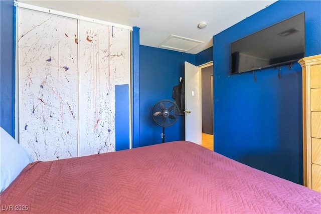 3650 Russian Olive St, North Las Vegas, NV 89032 - bedroom featuring attic access and a closet