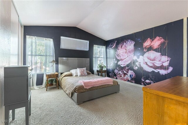 3650 Russian Olive St, North Las Vegas, NV 89032 - bedroom with carpet, lofted ceiling, and multiple windows