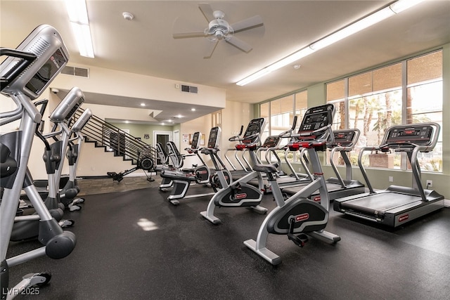 7155 S Durango Dr Unit 102, Las Vegas, NV 89113 - exercise room with a ceiling fan