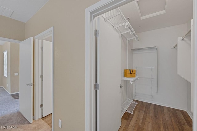 4625 Centisimo Dr Unit 202, North Las Vegas, NV 89084 - spacious closet with wood finished floors and attic access
