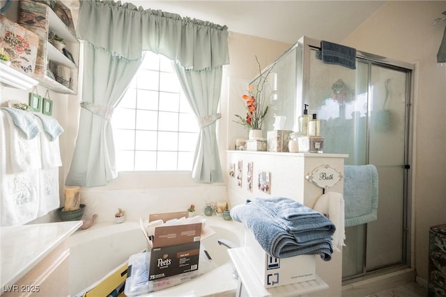3648 Glen Ridge Way, Las Vegas, NV 89108 - bathroom featuring a shower stall and a bath