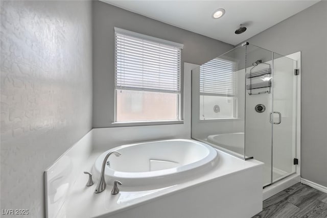 12313 Old Muirfield St, Las Vegas, NV 89141 - full bathroom with a garden tub and a stall shower