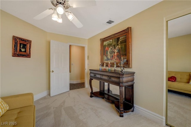 7613 Hackensack Ct, Las Vegas, NV 89128 - living area with carpet and a ceiling fan