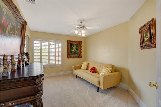 7613 Hackensack Ct, Las Vegas, NV 89128 - living area featuring carpet floors and ceiling fan