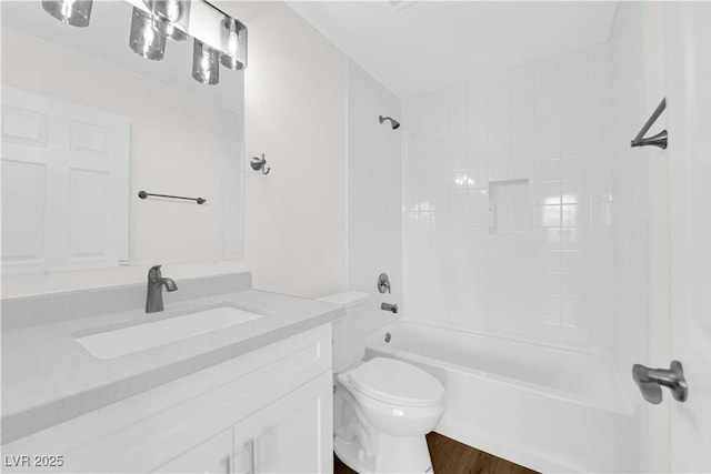 5174 S Jones Blvd Unit 105, Las Vegas, NV 89118 - full bath featuring vanity, shower / washtub combination, and wood finished floors
