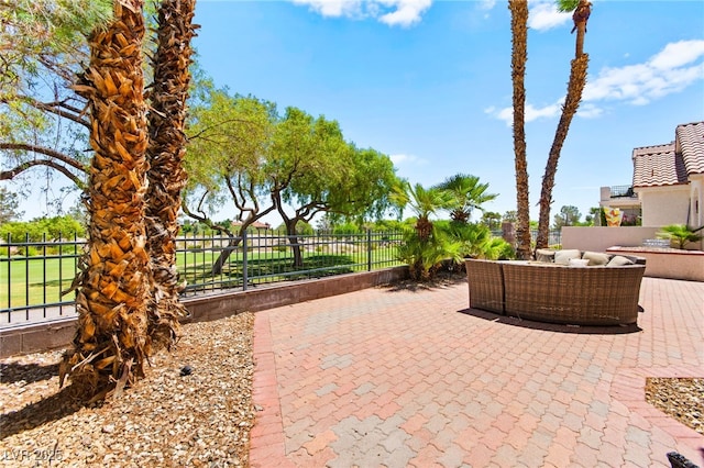 9136 Eagle Ridge Dr, Las Vegas, NV 89134 - view of patio / terrace with outdoor lounge area