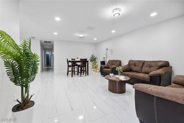 3361 Horizon St, Las Vegas, NV 89121 - living area with light marble finish flooring and recessed lighting