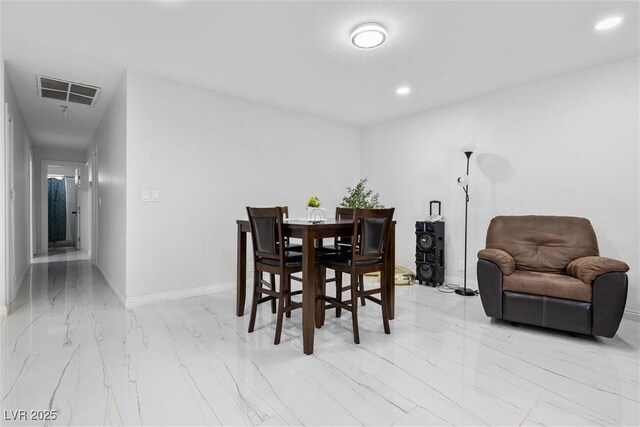 3361 Horizon St, Las Vegas, NV 89121 - dining space with light marble finish flooring and recessed lighting