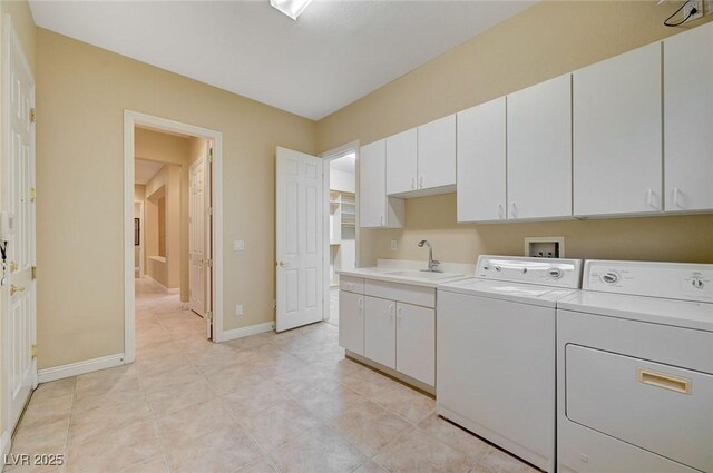 212 Florio Ct, Las Vegas, NV 89138 - laundry area with cabinet space, separate washer and dryer, and light tile patterned floors