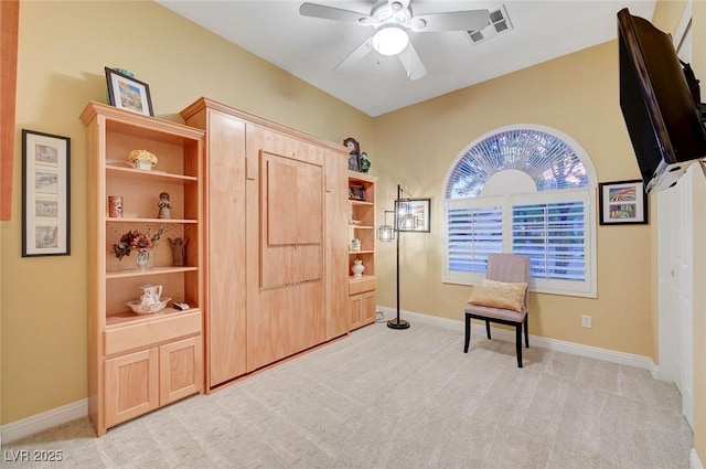212 Florio Ct, Las Vegas, NV 89138 - living area with a ceiling fan and light carpet