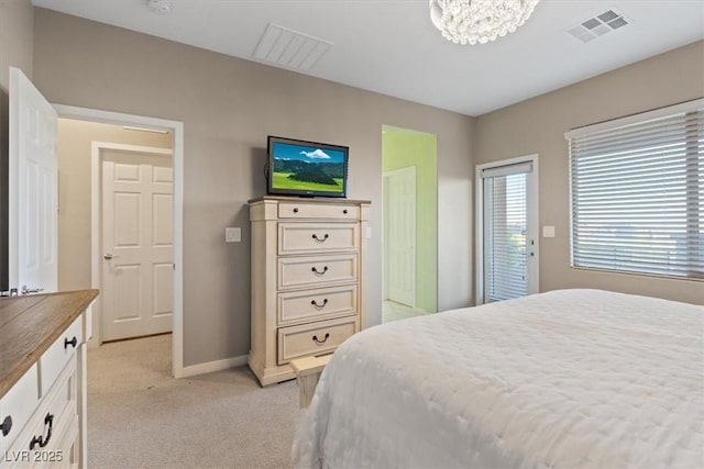 714 Rogue Wave St, Las Vegas, NV 89138 - bedroom with light carpet and a chandelier