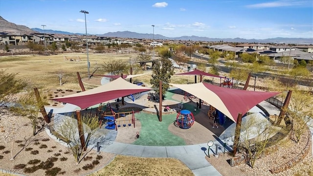 714 Rogue Wave St, Las Vegas, NV 89138 - aerial perspective of suburban area featuring a mountainous background