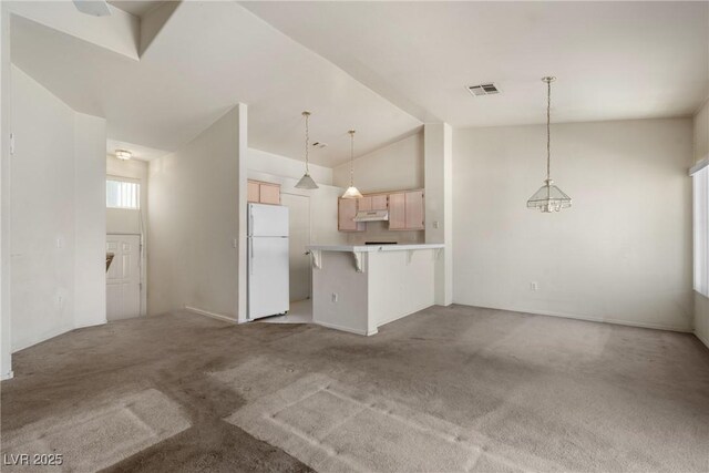 6201 E Lake Mead Blvd Unit 210, Las Vegas, NV 89156 - unfurnished living room featuring lofted ceiling and carpet flooring
