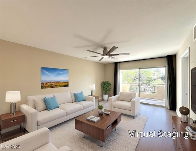 8070 W Russell Rd Unit 2070, Las Vegas, NV 89113 - living room featuring ceiling fan and wood finished floors
