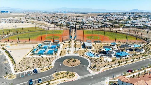 3447 Covilha Ln, Henderson, NV 89044 - aerial view of residential area with a mountain backdrop
