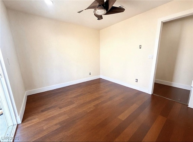 612 Brush St, Las Vegas, NV 89107 - spare room with a ceiling fan and dark wood-style floors