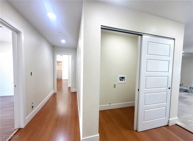 612 Brush St, Las Vegas, NV 89107 - hallway featuring wood finished floors and recessed lighting